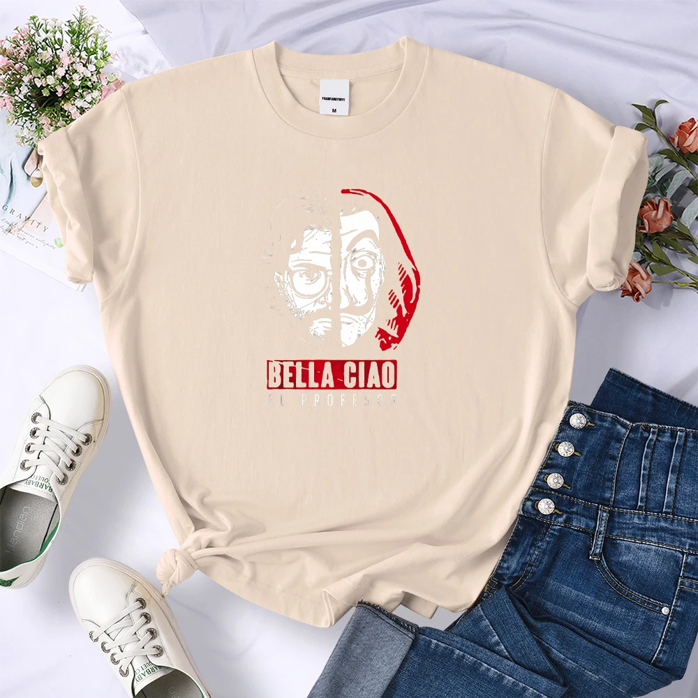 

Hot Sale Bella Ciao Print T-shirts Woman Crewneck Summer T Shirt Kawaii Vogue Fit T-shirt Simplicity Brand Woman T-shirts