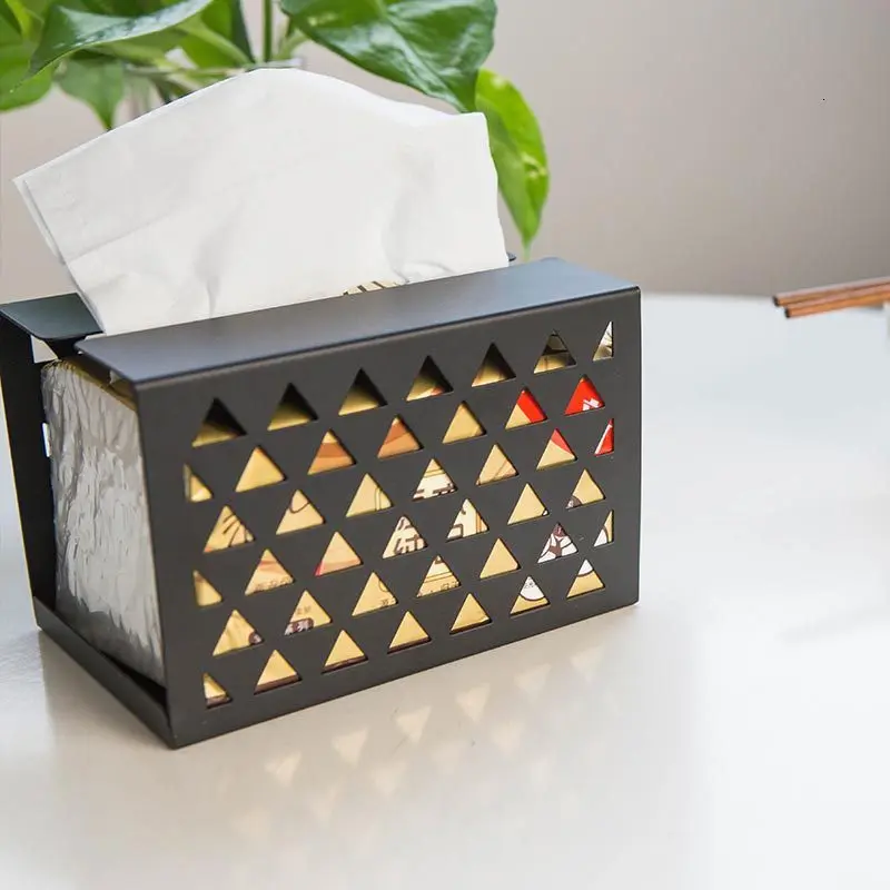 Геометрический металлический держатель для салфеток в скандинавском стиле