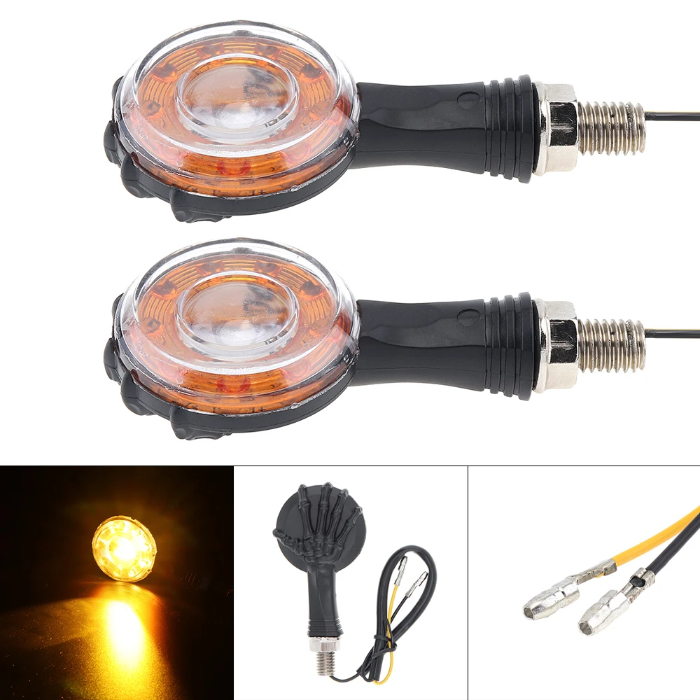 

2pcs 12V Universal Motorcycle Turn Signal Light Yellow Flash Light Indicator Energy Saving Blinkers Flasher for Motorcycle