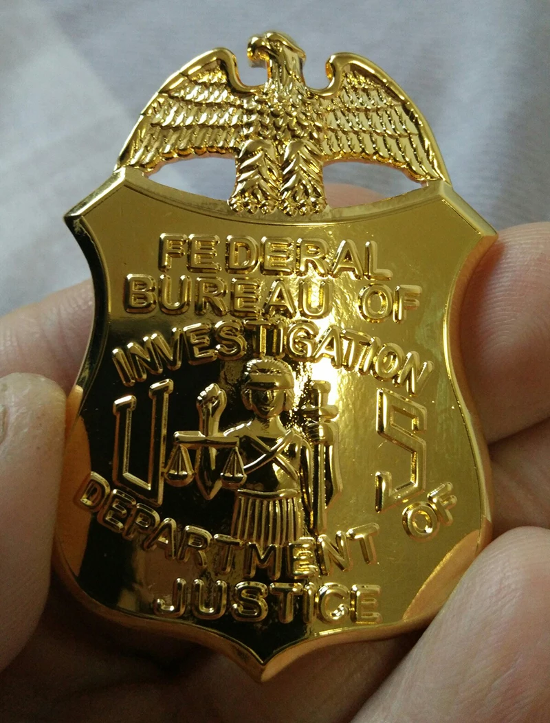 FEDERAL BUREAU OF INVESTIGATION DEPARTMENT JUSTICE repliquamovie Prop Сережка клипса для монет со встроенным