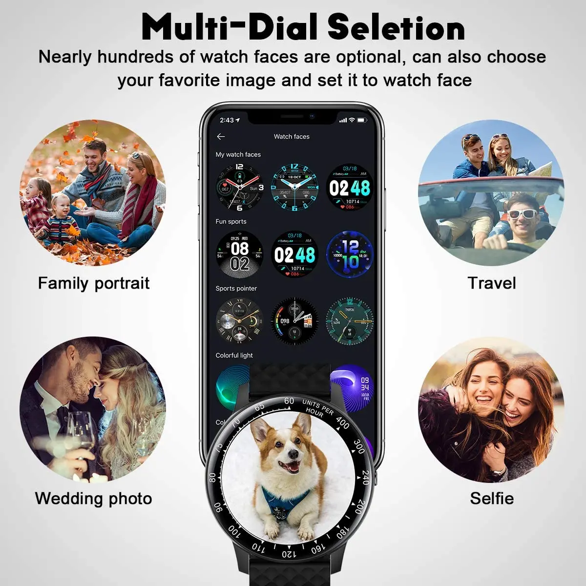 

Men Women Smart Watches with Blood Pressure Heart Rate Monitor Waterproof Bluetooth Sport SmartWatch for Android IOS Phones