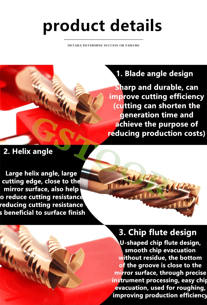 1 шт. концевые фрезы для черновой обработки 58 градусов Вольфрамовая сталь CNC