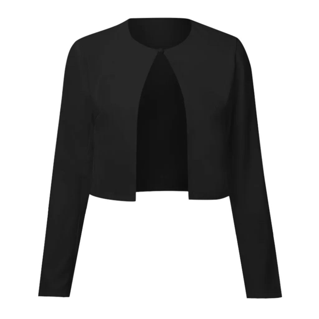 Белые женские белые черные 2018 короткие пальто с длинными рукавами и отворотом