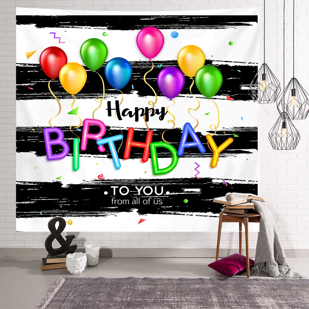 

European and American birthday party wall holiday blessing wedding background cloth decoration personalized customization 1PCS