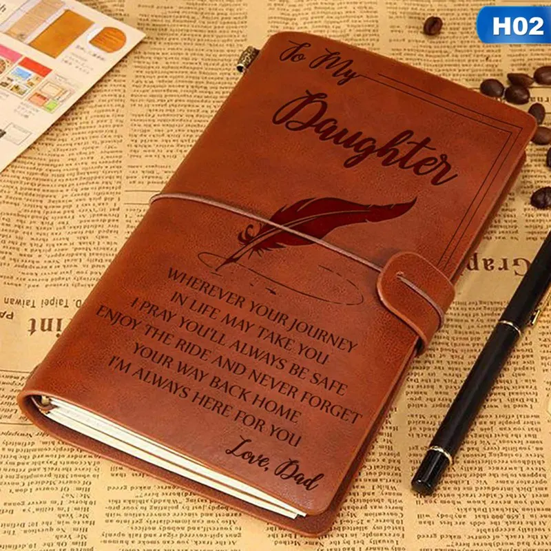 

20x12cm Engraved Leather Journal Notebook Diary To My Daughter Face Challenges Love Mon Engraved Notebook Diary