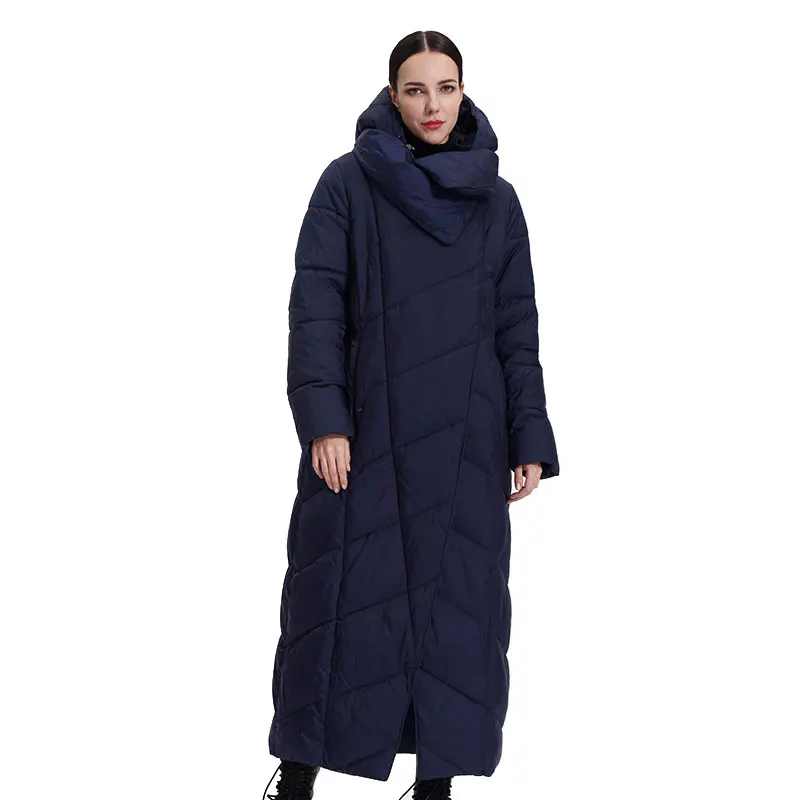 

women's long down jacket parka outwear with hood goose quilted coat female plus size warm cotton canada women clothes 19-150k