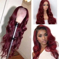 99j burgundy body wave transparent lace frontal wigs for black women 13x4 hd lace front wig 180 brazilian human hair wig