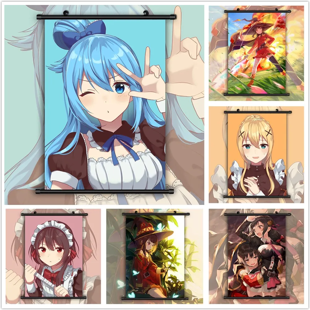 Аниме настенные художественные плакаты коносуба Аква темнота мегумин Печать на