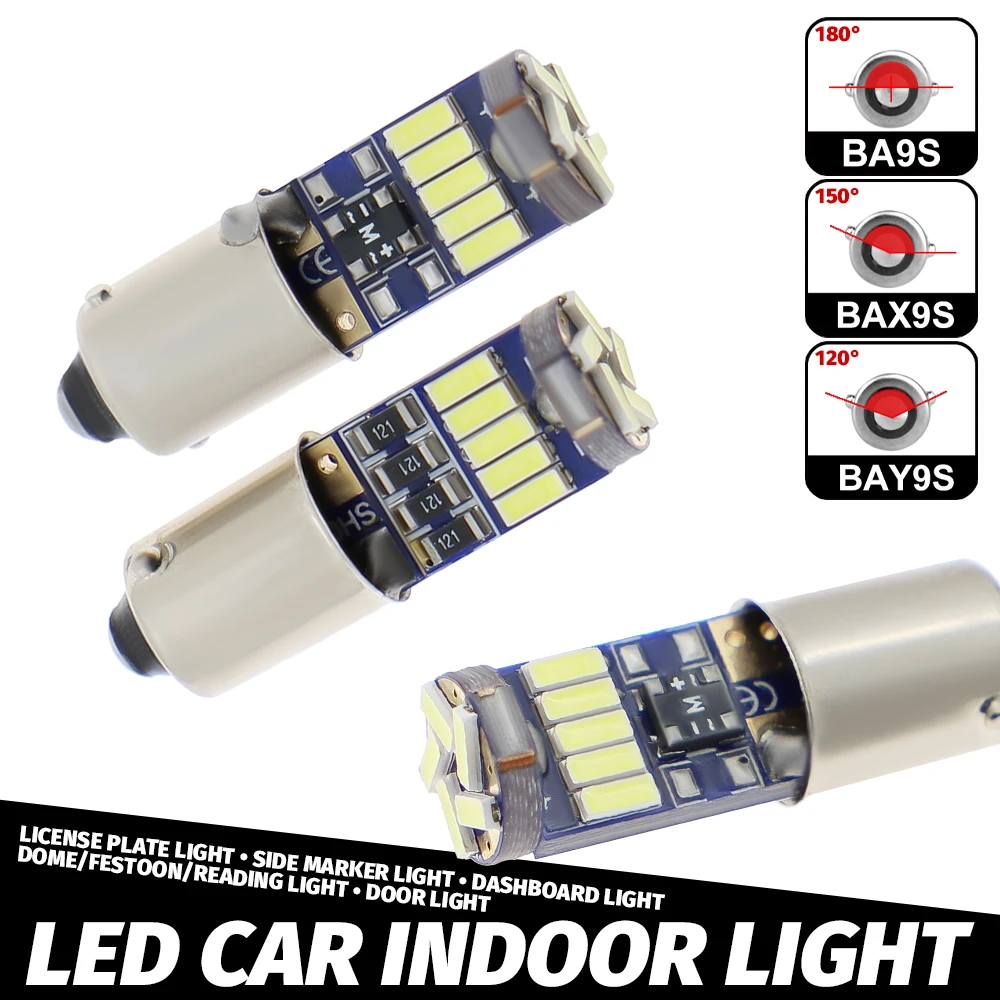

10pcs canbusT4W BA9S LED Blub BAX9S H21W BAY9S LED 12V H6W H5W LED For Car Rear Fog light Red White Auto Parking Reverse Lamp