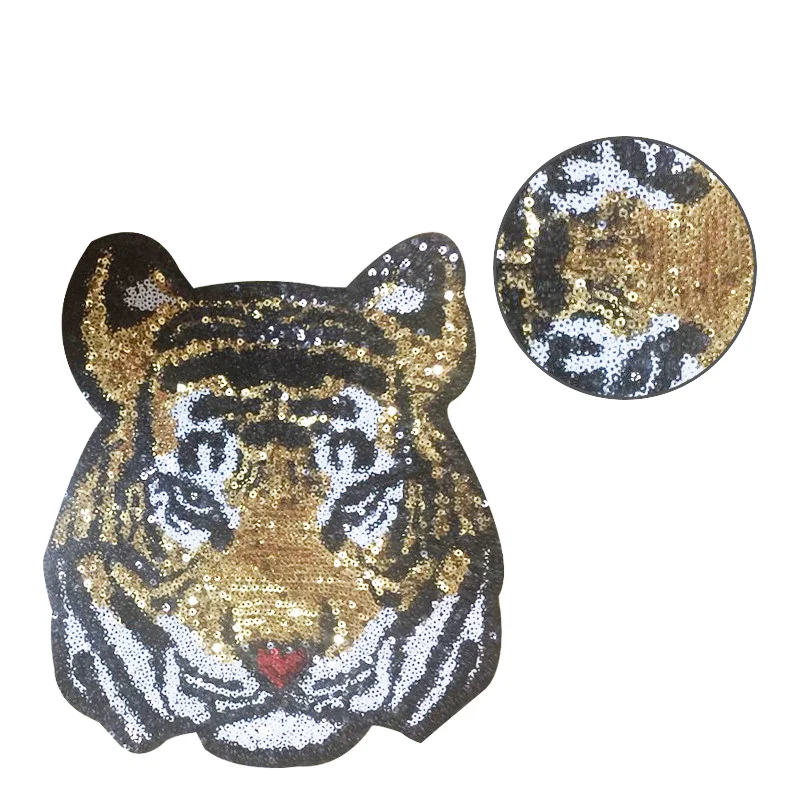 1 шт. тигром нашивки с блестками аппликация своими руками шитьё вручную