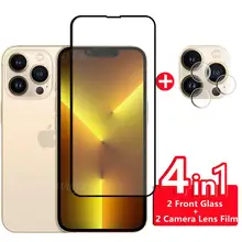 4-in-1 For iPhone 13 Pro Glass For iPhone 13 Pro Full Film Screen Protector For iphone 7 8 Plus SE 2020 12 13 Pro Max Mini Glass