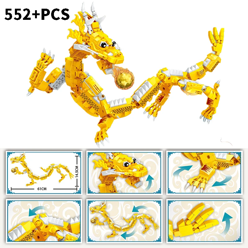 Коллекция из 6 подвесок китайского дракона в восточном стиле цветной дракон