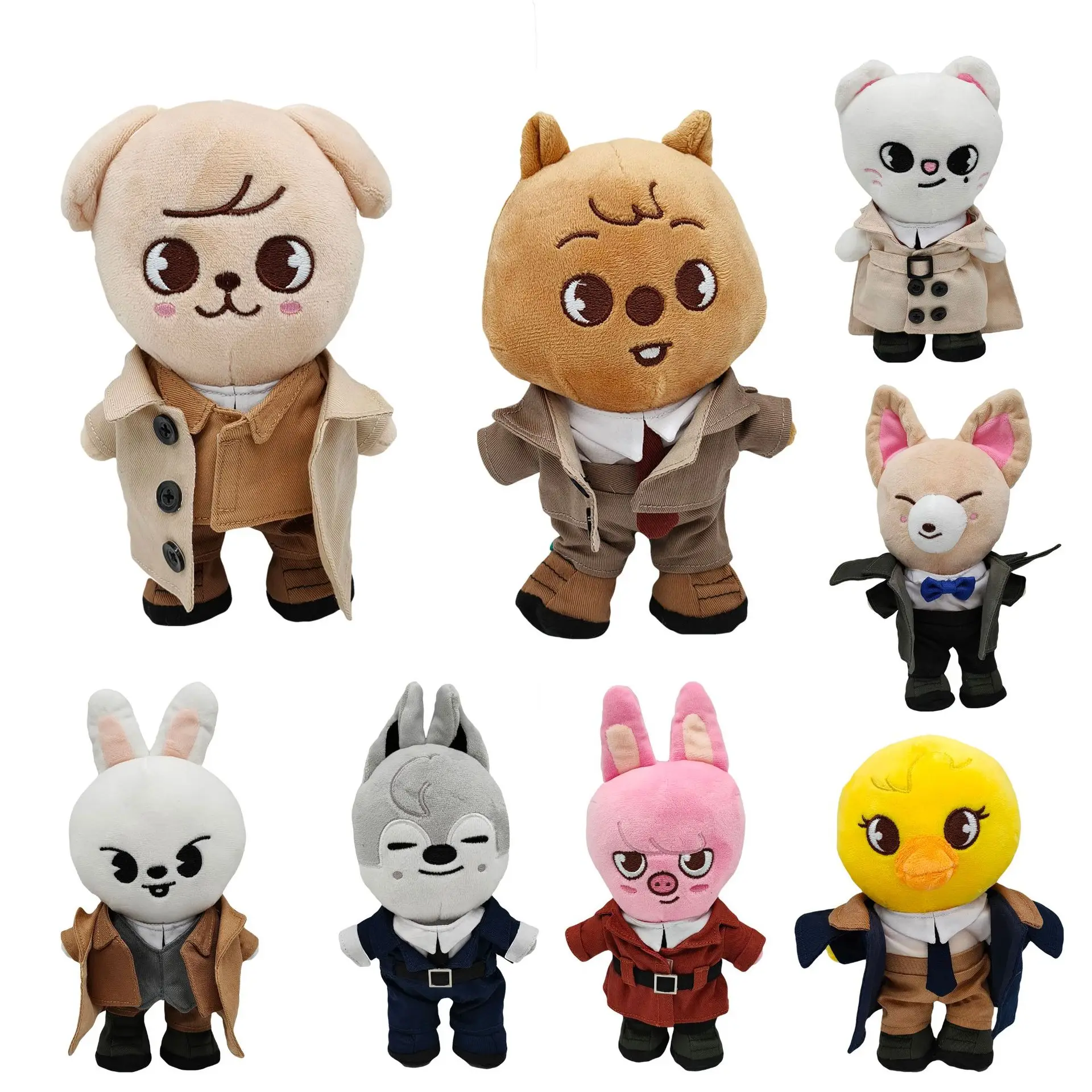 

20cm Skzoo Plush Toys Stray Kids Cartoon Stuffed Animal Plushies Doll Bbokari Leebit Wolf Chan Puppym Kids Adults Fans Gifts