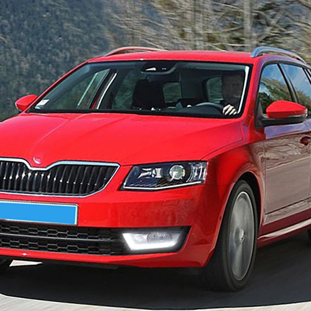 Автомобильная проблесковая 1 пара 12V светодиодный DRL Дневной светильник для Skoda