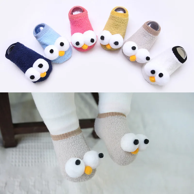 

0-3T Cute Newborn Infant Baby Girls Boys Socks Big Eyes Cartoon Cotton Winter Warm Socks Outfit 6 Colors
