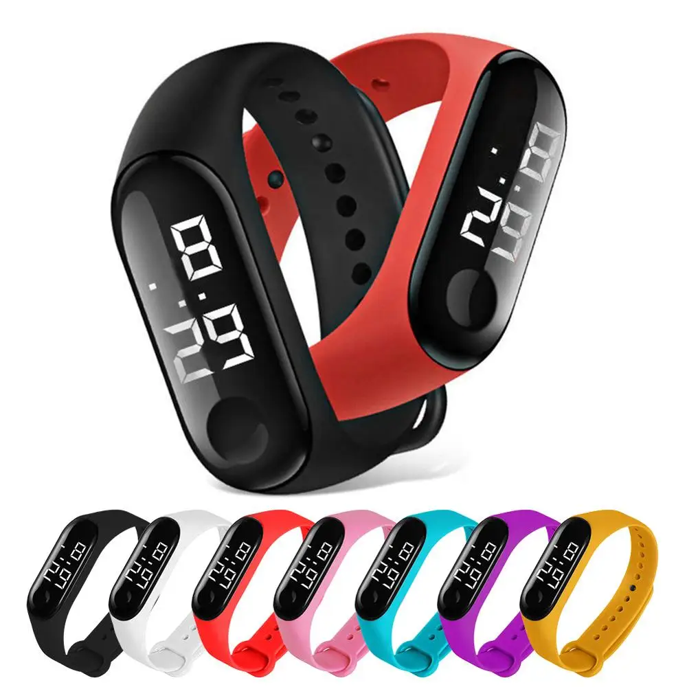 Водонепроницаемые светодиодные электронные спортивные светящиеся часы модные