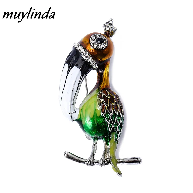 Muylinda эмаль птица булавка брошь для вечеринки ювелирные изделия винтажные Стразы