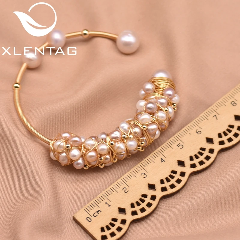 XlentAg оригинальный открытый браслет ручной работы из натурального пресноводного