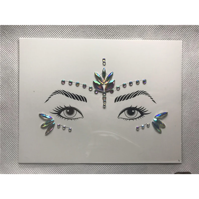Временные блестящие тату-наклейки со стразами украшения для лица драгоценные