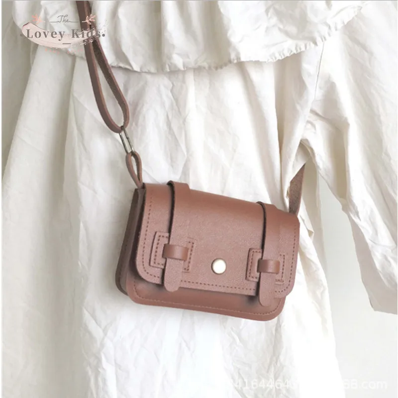 

PU Mini Backpacks 2021 Toddler Girls Chic CrossBody Bag Fashion Purse Kids Chill Khaki Black Brown Messenger Shoulder Bags