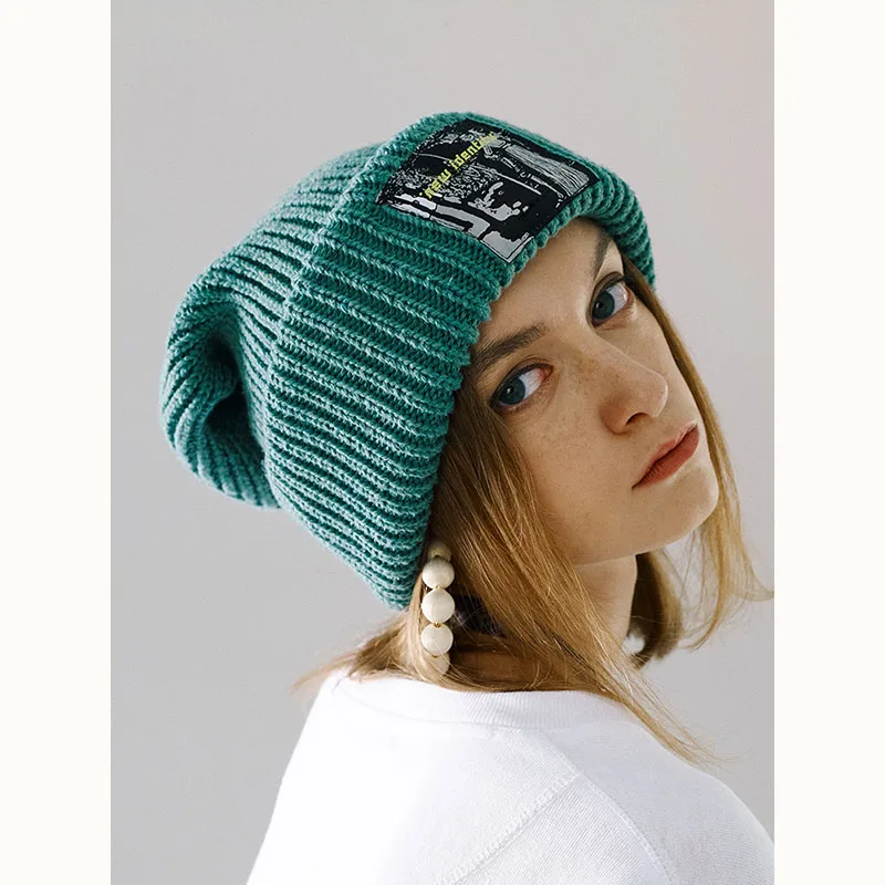 

Winter Beanie Hat for Women Men Winter Hat Knitted winter Skullies Hat Unisex Ladies Warm Bonnet Cap Korean Trendy oversized hat