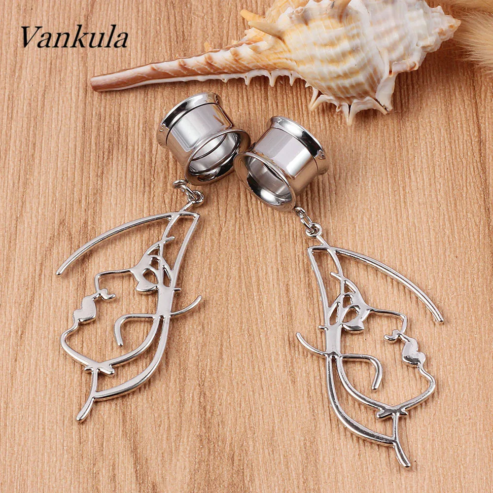 Vankula 18 шт. Заглушки для ушей в форме лица и туннели из нержавеющей стали с