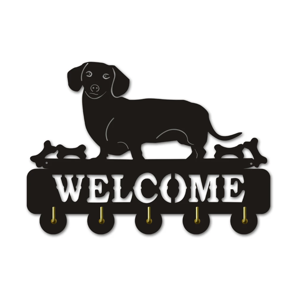 

Dachshund Wall Hook Sausage dog Welcome Animals Hanger Wie Coat Rack Wooden Key Holder Umbrella Household Pet Shop Decor