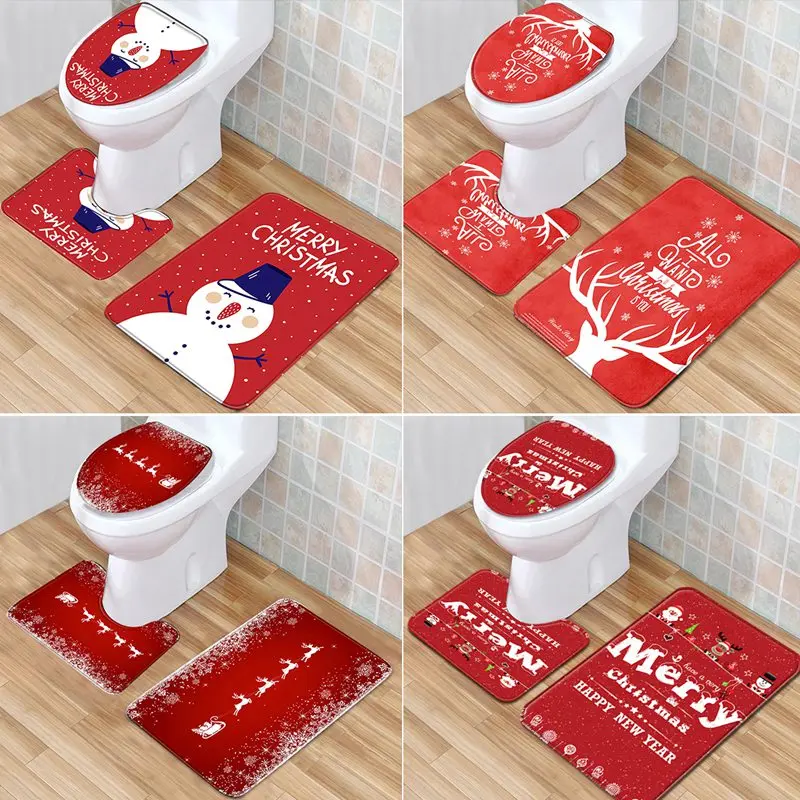 Staraise Santa Claus Toilet Cover Bathroom Set Christmas Decoration For Home Merry Navidad 2021 Happy New Year 2022 | Дом и сад