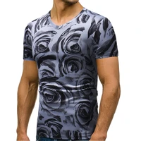 new mens t shirt men fashion decor v neck slim casual short sleeve t shirt tops summer top wholesale