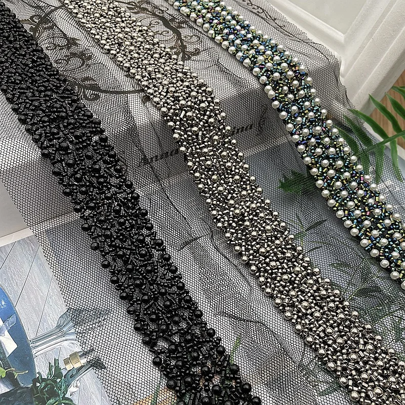 190 см/шт. ручной работы жемчужные бусины тесьма кружевная лента свадебное платье
