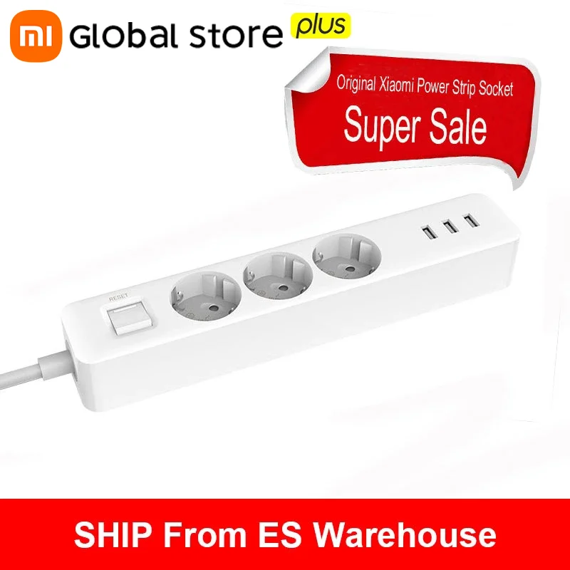 Удлинитель питания Xiaomi Mijia Socket 3 USB розетки Удлинительный порт оригинальные вилка