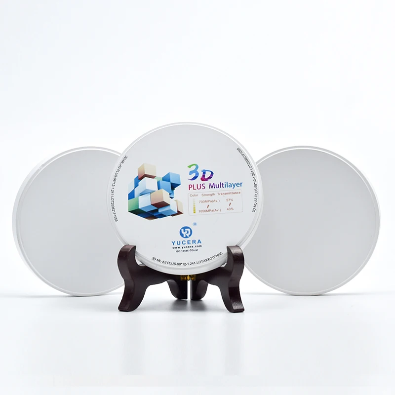 

CE Approved Yucera 98mm A4 3D Plus Multilayer 3d Plus Zirconia Disc For Dental Lab Cad Cam Ceramic Block Milling Machine