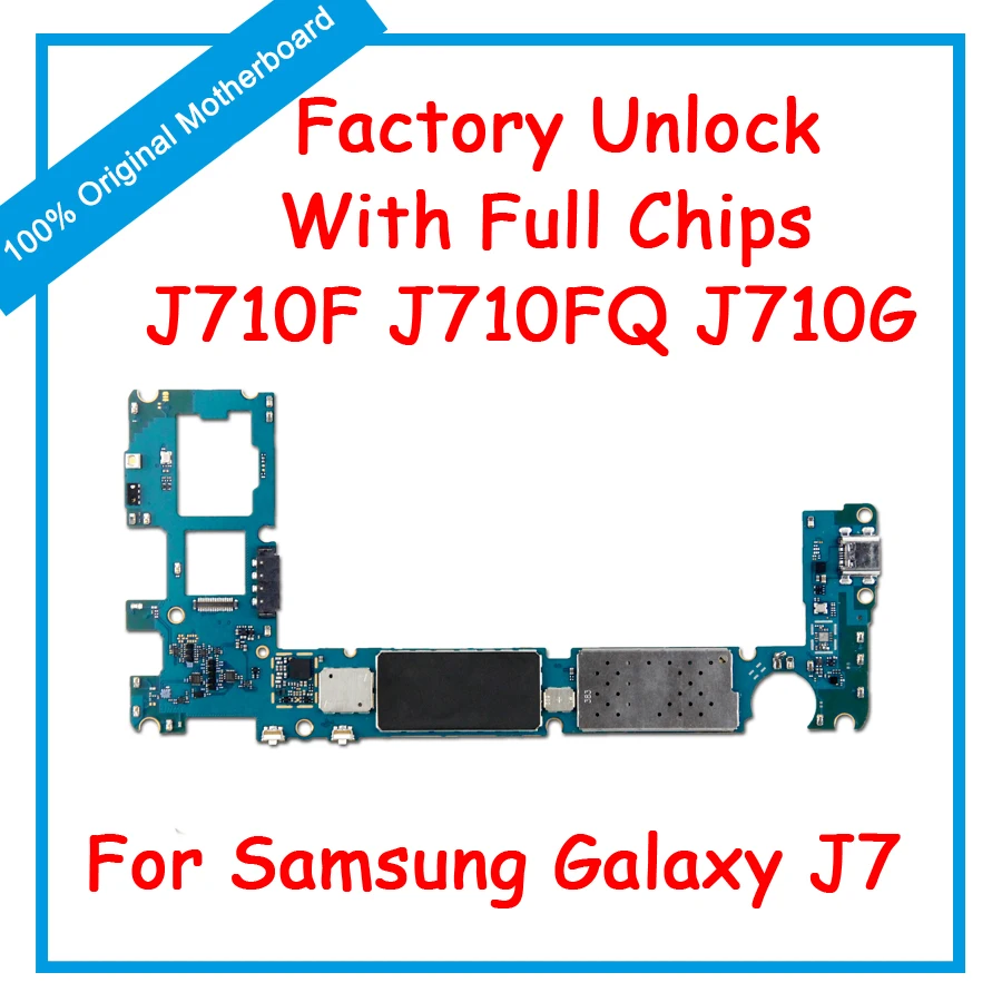 Материнская плата для samsung Galaxy J7 J710F/J710F Dual SIM/J710FQ/J710G оригинальная плата разблокировки с чипами