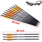 Арбалетный болт с оранжевыми и желтыми перьями, наконечники для охоты, 612 шт., 1620 дюйма, карбоновые стрелы для стрельбы из лука, 400, диаметр позвоночника 8,8 мм