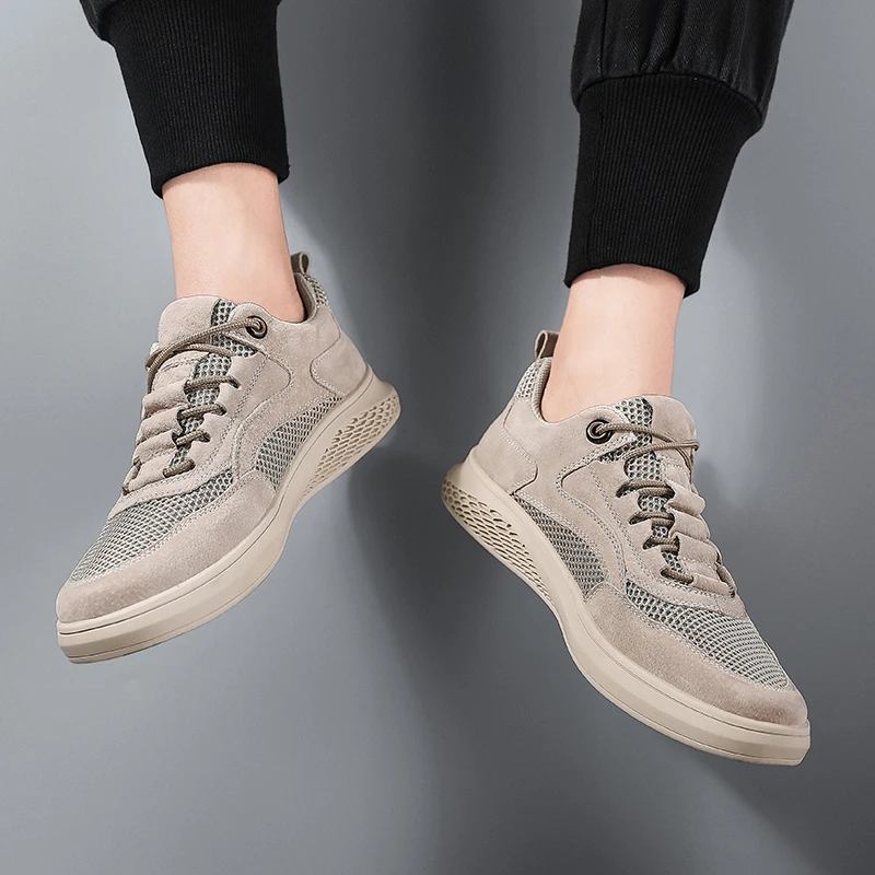 Мужская повседневная обувь из свиной кожи нескользящая резиновая роскошная