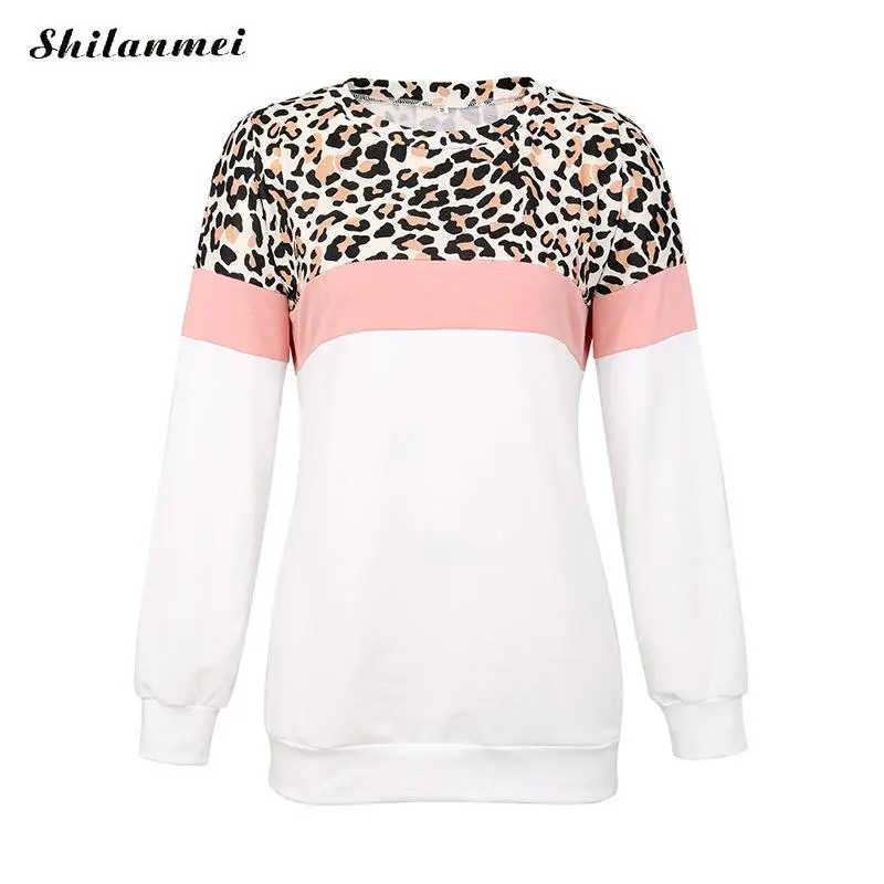 Толстовки с леопардовым принтом пуловеры женские толстовки Толстовка Harajuku