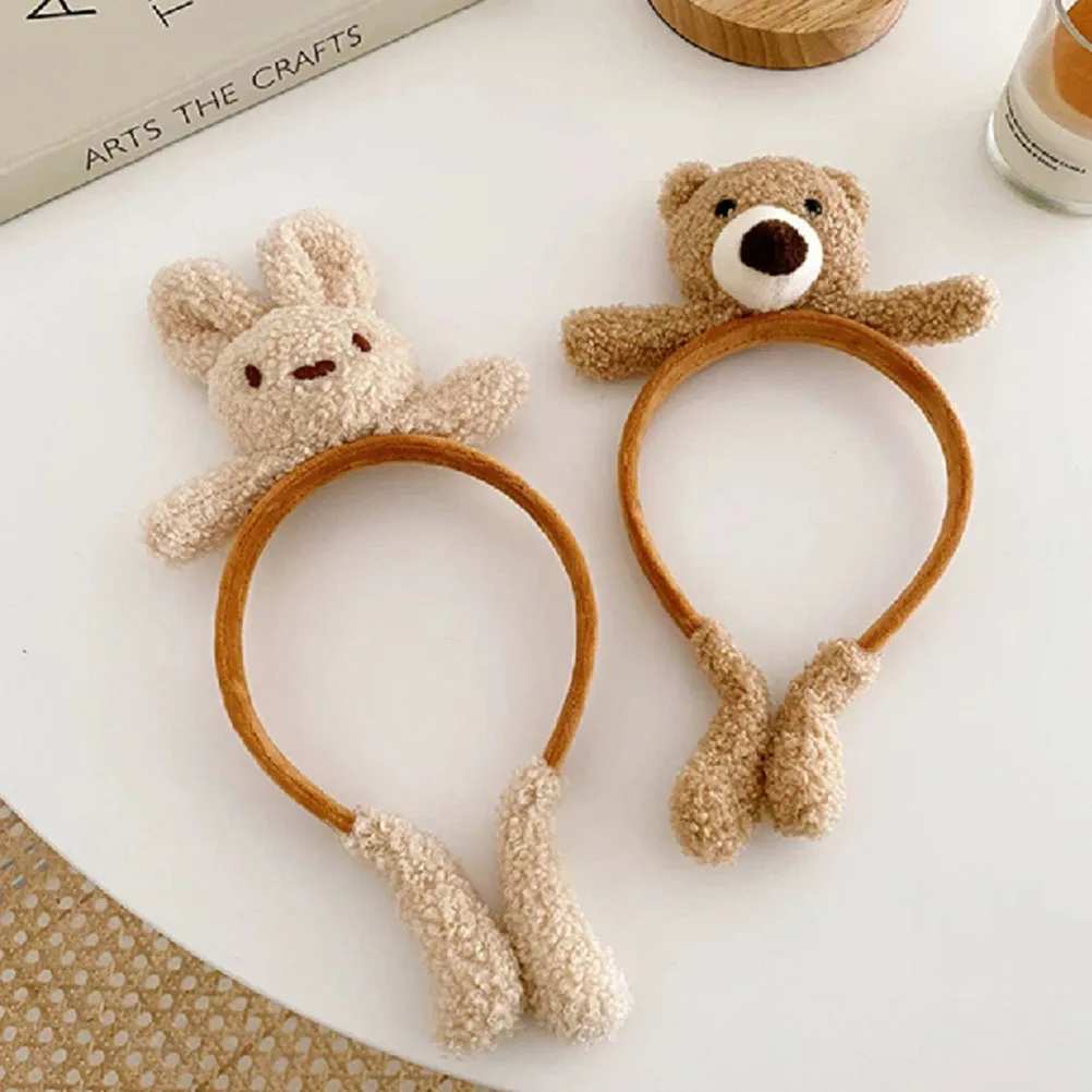 

2pcs Adorable Cartoon Headband Kid Party Plush Hairband Hair Accessories