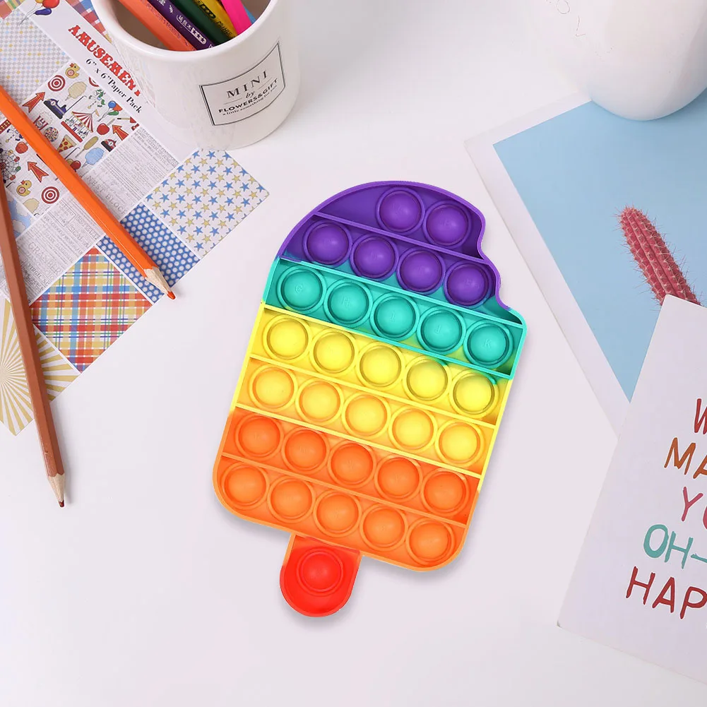 

Rainbow Ice Cream Push Bubble Adults Kids Autism Stress Relief Anti-stress Toys Stress Relief Sensory Decompression Fidget Toy