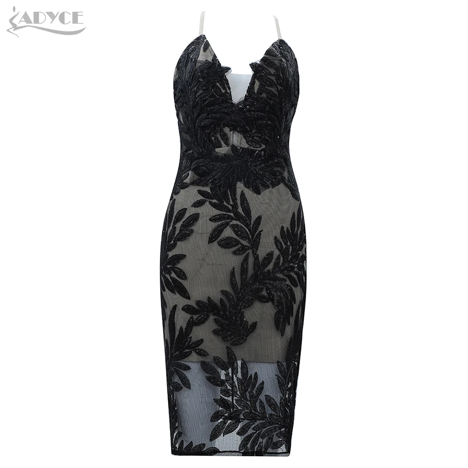 Adyce новинка летнее кружевное Бандажное платье женское Vestidos сексуальное черное