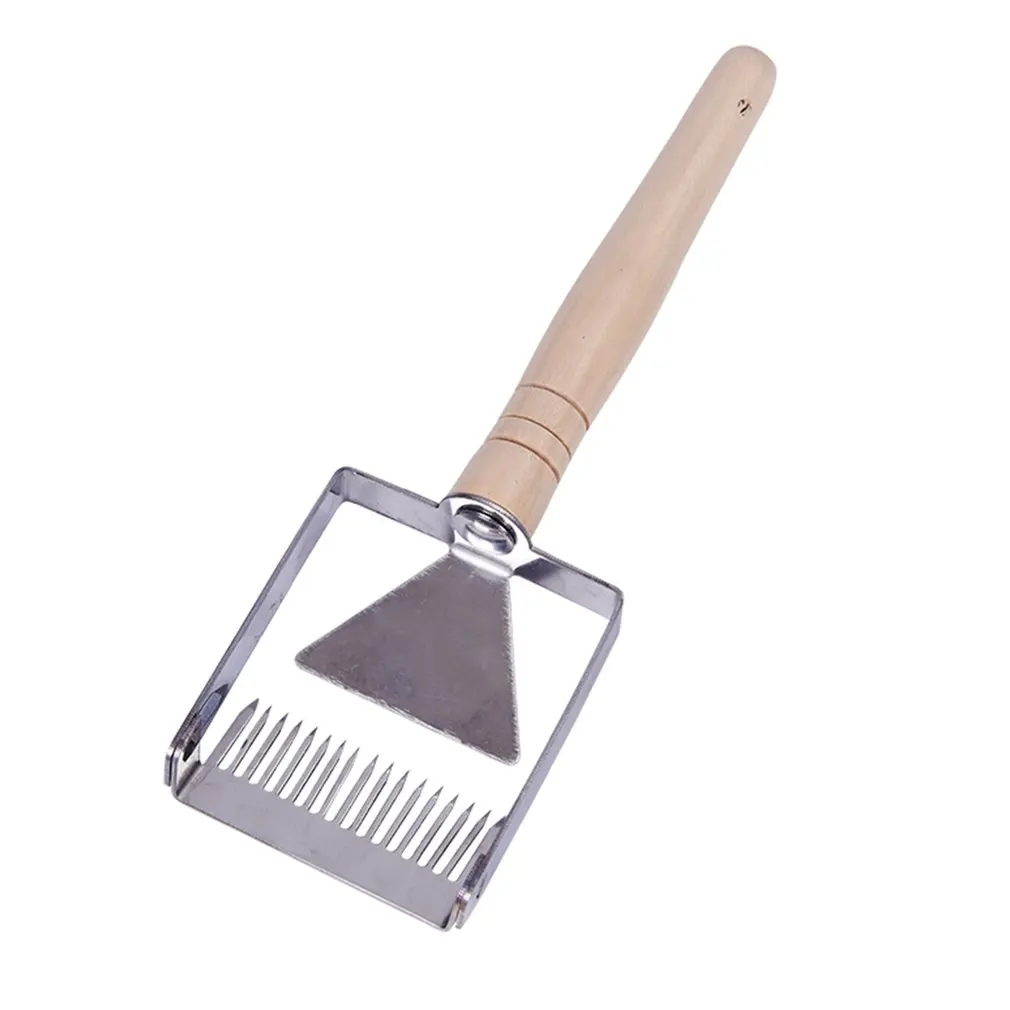 

Multifunctional Scraper With Hook For Beekeeping Tools Stainless Steel Wooden Handle Honey Cutting Fork
