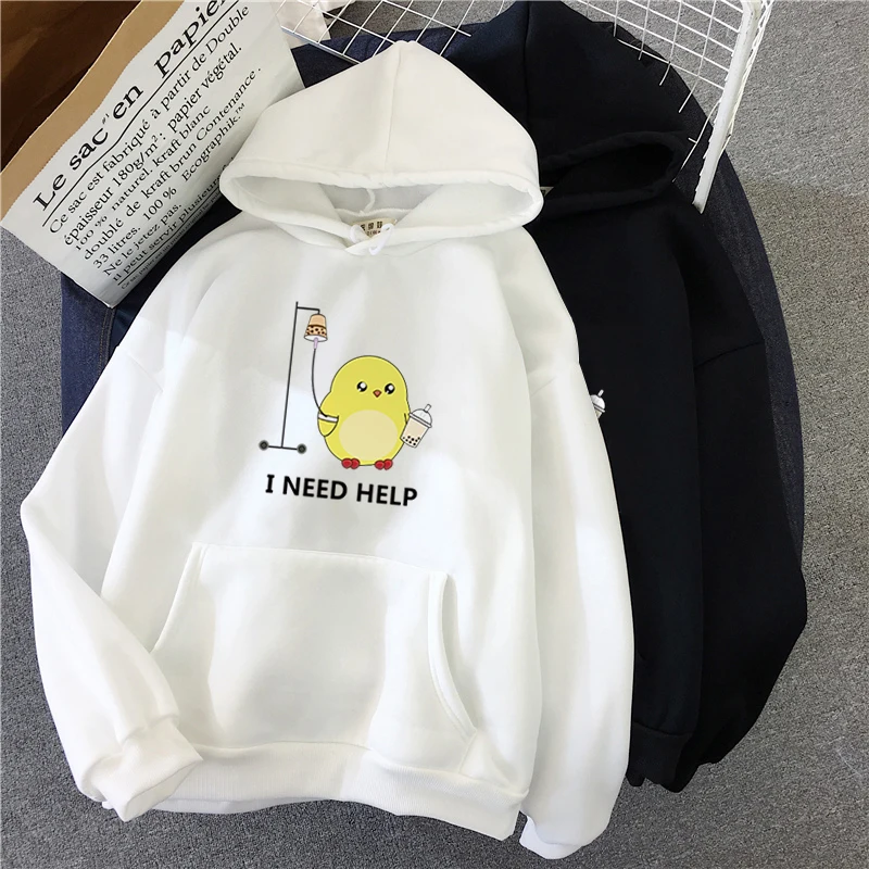 

Hoodie Cute Duck Print Women Pullovers hoodie winter Long Sleeve Hip hop Kawaii Harajuku Vintage Women Sweatshirt tops