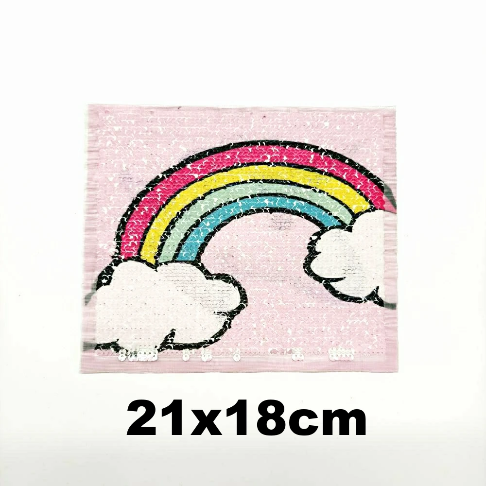 

DIY large embroidery big rainbow cartoon patches for clothing QR-3442