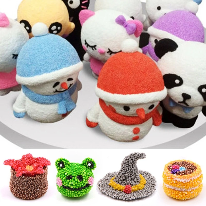 8pcs Pack DIY Snow Mud Particles Accessories Slime Balls Small Tiny Foam Beads For Floam Filler Supplies Light Clay - купить по