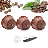 1 set reusable coffee capsule filter cup for nescafe dolce gusto refillable caps spoon brush filter baskets holder pod strainer