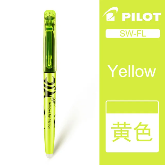 PILOT SW-FL Frixion стираемый маркер пастельный цвет флуоресцентный маркер 6 цветов Япония - Цвет: Цвет: желтый