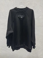gothic street style flare luxurious 2021 spring summer design black hoodie sweatshirt