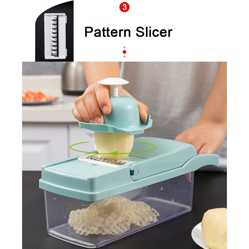 

Muti-function Fruits Vegetable Cutter Mandoline Garlic Grater Potato Cutter Carrot Slicer Onion Shredder Chopper Kitchen Gadget