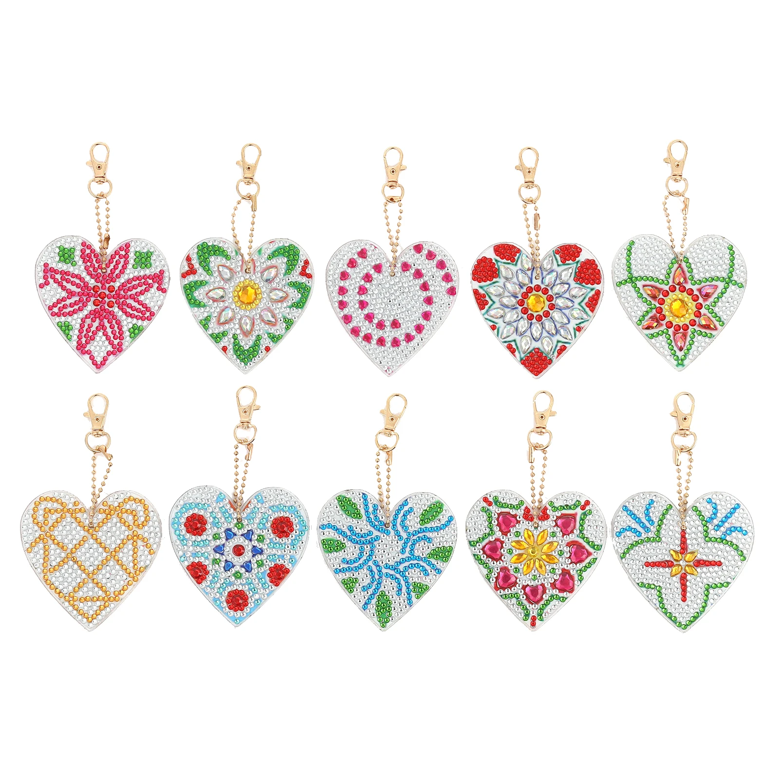 

5Pcs DIY Diamond Painting Keychains Animal Butterfly Diamond Mosaic Heart Shape Embroidery Woman Bag Pendant Birthday Gifts