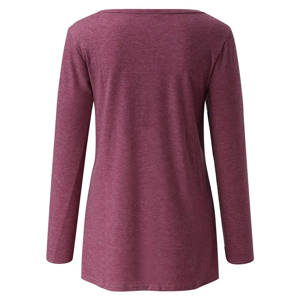 Женские футболки с длинными рукавами и узлом свободная туника спереди топы