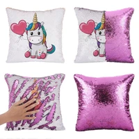 super shining magical unicorn cushion cover sequin reversible pillowcase throw pillow case unicorn cushion cover home decor